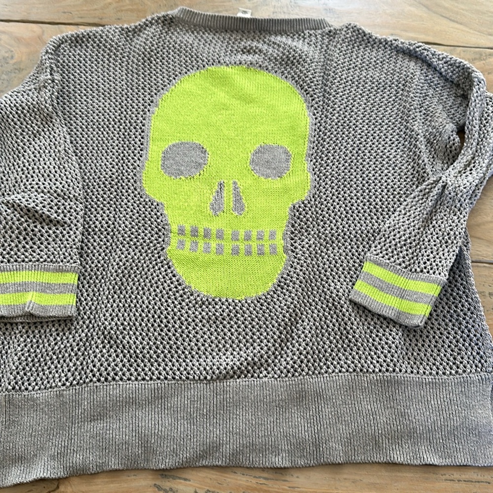 Cotton by Autumn Cashmere - Crochet Skull sweater. 100% Cotton. Size S - so cute - Picture 7 of 9